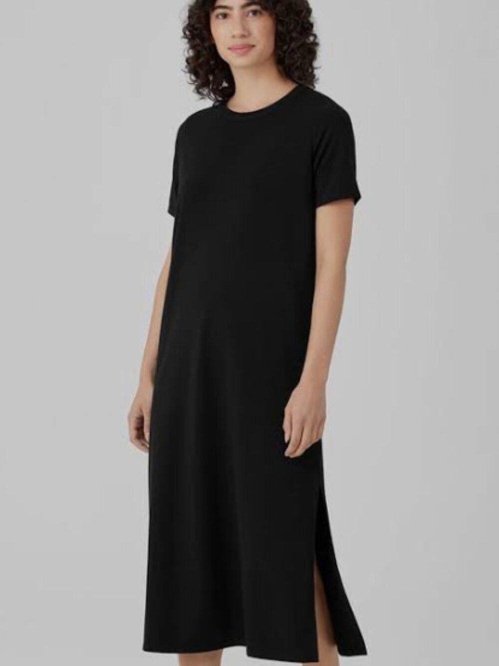 Old Navy Black Short-Sleeve Maxi Dress